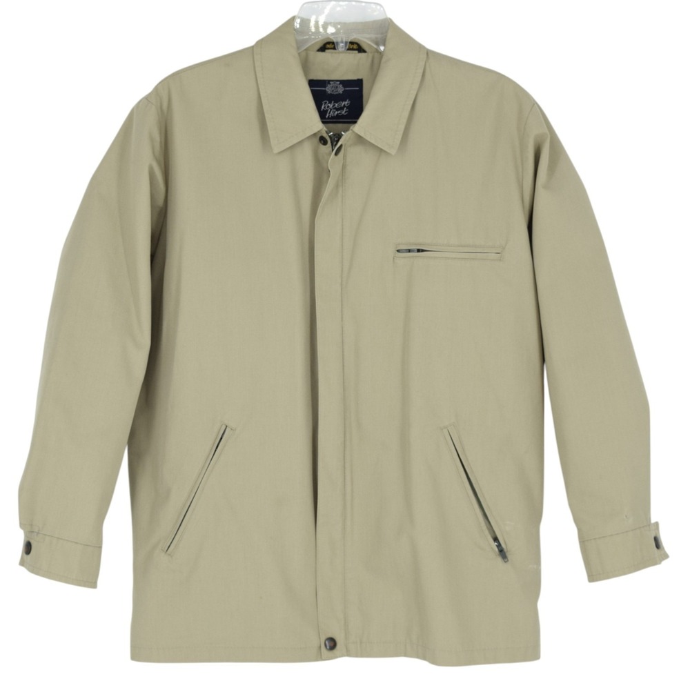 Vintage Robert Hirst Harrington Jacket Men's 40 Beige Cotton Blend Great Britain